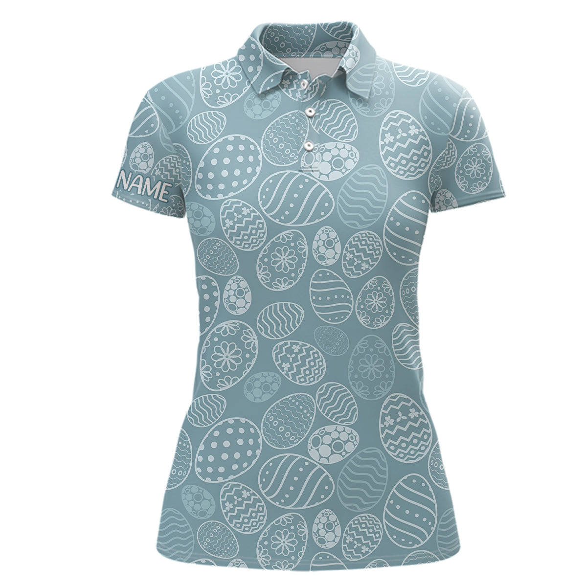 Blaues Osterei Golf Polo Shirt für Damen | Individuelles Ostertags Golfoberteil | Perfektes Golfgeschenk für Frauen L1336
