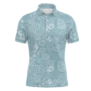 Personalisierte Golfer-Polo-Shirts für Herren – Blaue Ostereier-Designs für den perfekten Ostertag! L1336