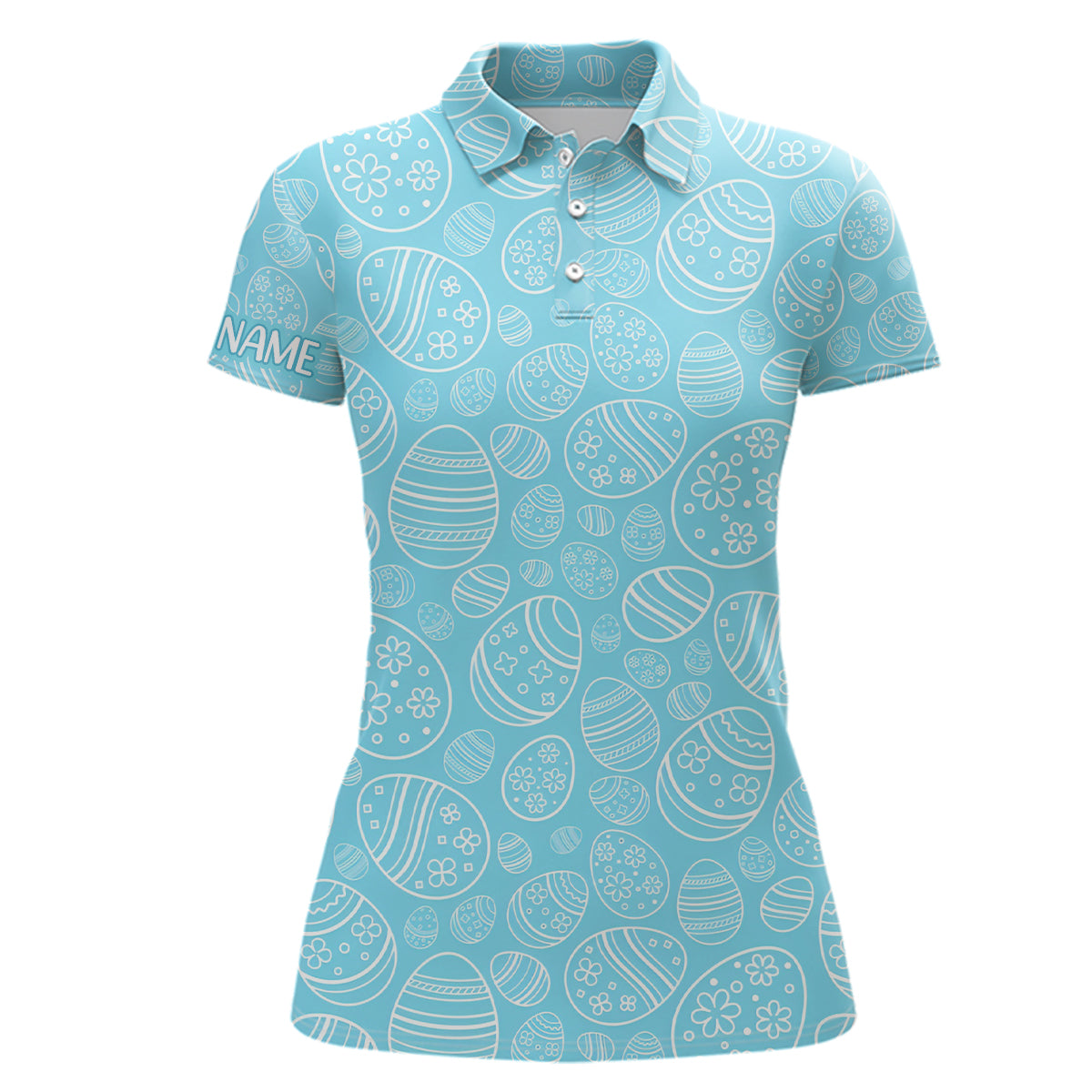 Elegantes Golf-Polo-Shirt für Damen in Navy-Blau mit Osterei-Motiv | Individuelles Ostergeschenk | Lustige Golfbekleidung für Frauen L1337