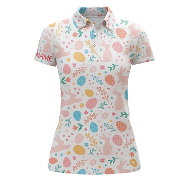 Lebendige Ostereier & Hase Damen Golf Polo-Shirt | Individuelles Oster Golfoberteil | Lustige Damen Golfbekleidung L1339