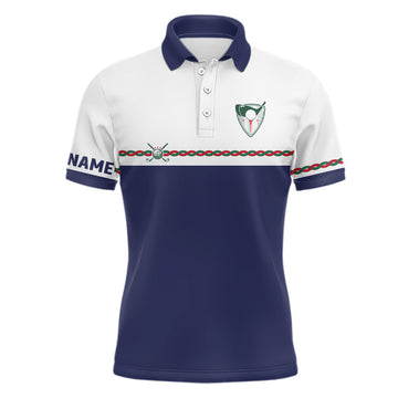 Herren Golf Polo-Shirt in Marineblau mit Individuellem Namen L0383