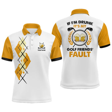 Personalisierte Herren Golf Polo mit Gelben Rauten - Bier-Thema L0185