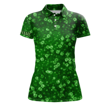 Stylisches Golf-Polo für Damen mit grünem Kleeblatt-Muster – Perfektes Geschenk zum St. Patrick's Day L1417