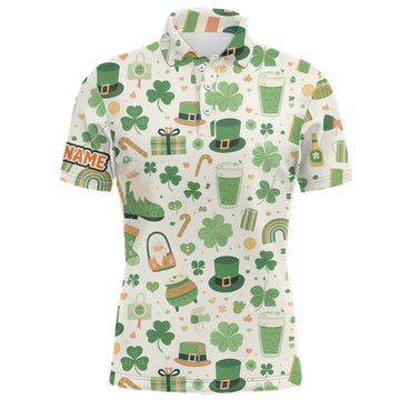 Herren Golf Polo Shirt in Grün – Nahtloses Design für St. Patrick's Day – Perfektes Golf Geschenk L1313