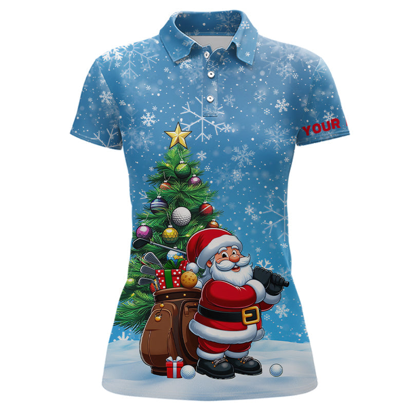 Lustige 3D Weihnachtsmann Golf-Polo-Shirts für Frauen mit Tannenbaum-Design – Individuelle Weihnachtsgeschenke für Golfer T3066