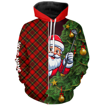 Lustiger Weihnachts-Santa Argyle-Muster Golf Hoodie – Individuelle Golfgeschenke für Weihnachten, der beste Golf Hoodie T3040