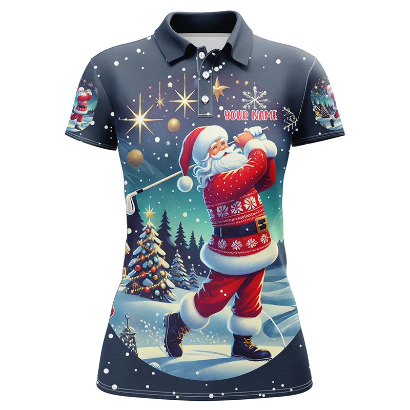 Lustiges Weihnachts-Golferinnen Polo-Shirt für Frauen – Individuelle Golfgeschenke für die Weihnachtszeit T3064