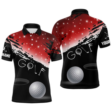 Lustige Golf Polo-Shirts für Männer in Schwarz und Rot – Individuelle Weihnachtsgeschenke für Golfer T3037